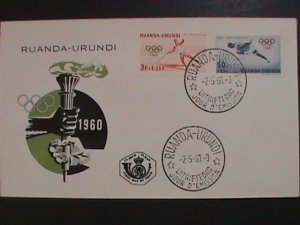 RUANDA-URUNDI-1960 FDC-17TH OLYMPIC GAMES-ROME MNH FDC VERY FINE.