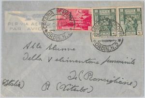 53696 - ITALY COLONIES: LIBIA - ENVELOPE from LIBIA to VITERBO cancelled to CATANIA-