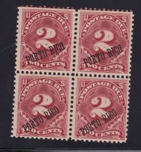 Puerto Rico Stamp Postage Due J2 & J2a Block Both 25 & 36 Degree Overprint MNH