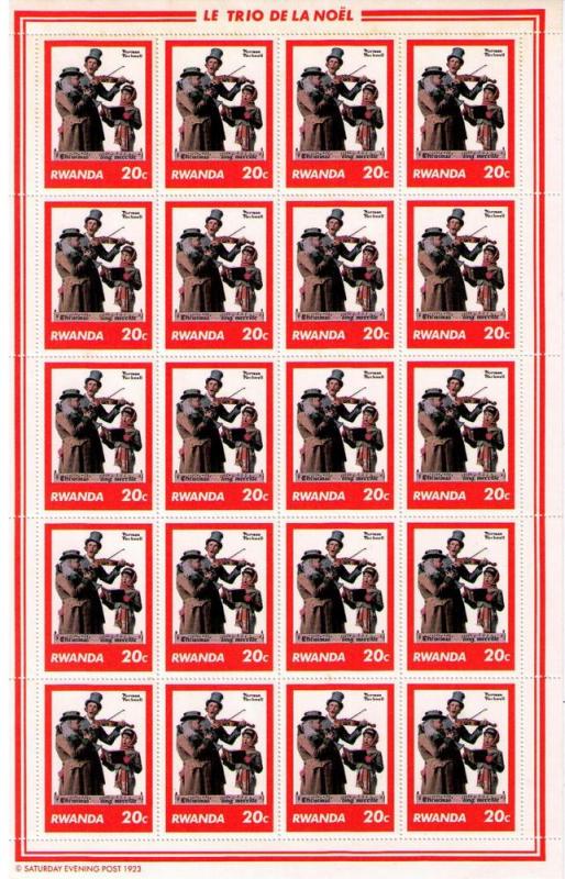 RWANDA Sc# 1027 - 1034 Set8 x 20Sheet Rockwell Paintings cc 