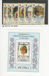 Anguilla, Postage Stamp, #285-491 Mint NH, 1982 Princes Diana, JFZ