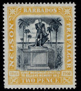 BARBADOS EDVII SG148, 2d black & yellow, M MINT.