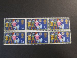 Great Britain 1969 Sc 606 BLK(6) MNH