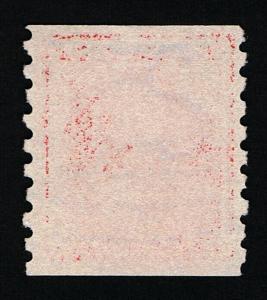 GENUINE SCOTT #413 F-VF USED 1912 CARMINE TYPE-I COIL SINGLE APS CERT 