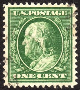 1910, US 1c, Franklin, Used, Superb / Gem, Sc 374