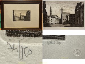 GRABADO PALACIO PRETORIO - FLORENCIA ITALIA Nº 74/100