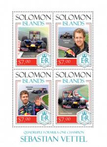 SOLOMON ISLANDS 2014 SHEET SEBASTIAN VETTEL FORMULA 1 PILOTS SPORTS slm14215a