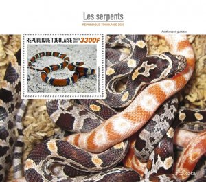 TOGO - 2020 - Snakes - Perf Souv Sheet - Mint Never Hinged