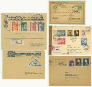 EUROPE Postage Cover Stamp Collection Yugoslavia Hungary Czechoslovakia Serbia