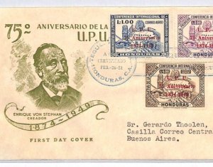 HONDURAS 1951 FDC *UPU* Illustrated (1949) *HIGH VALUES* First Day Cover YV117