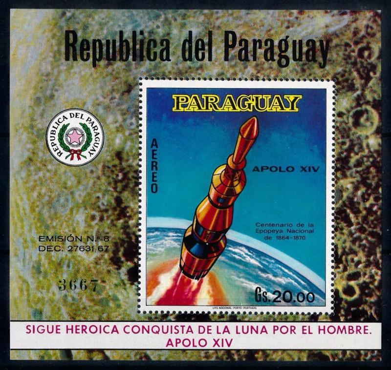 [66073] Paraguay 1970 Space Travel Weltraum Apollo 14 Souvenir Sheet MNH