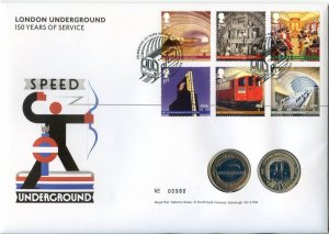 Great Britain Royal Mint £2 coin cover 2013 London Underground