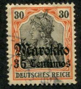 German Morocco SC# 50 o/p Marrokko  35c on 30 pf Used