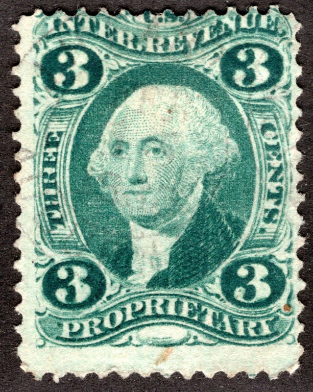 Scott R18c, Unlisted Double Transfer.  See Desc., USA Revenue Stamp