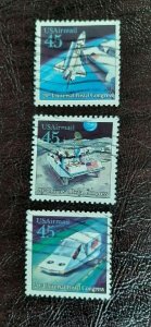 US Scott # c123-c125; Three used Air Mail, UPC, Future Delivery; 1989; F/VF cent