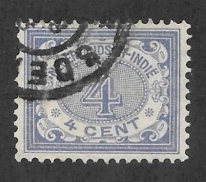 NETHERLANDS INDIES Scott #43 Used 4c Numeral stamp 2019 CV $8.50