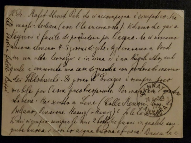 1938 Kayseri Turkey Multi Franking Handwritten Postcard Cover 