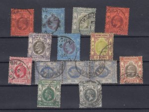 Hong Kong KEVII/KGV 1903/1915 Collection Of 14 Shanghai Cancels VFU BP9829