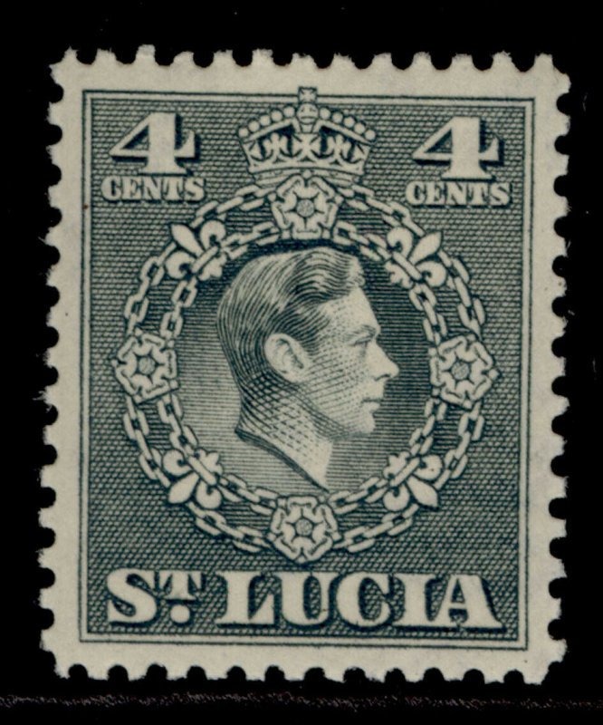 ST. LUCIA GVI SG149, 4c grey, M MINT. 