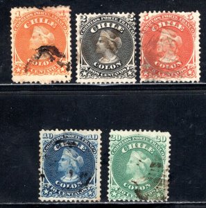 Chile  #15-19  Used  F/VF   CV $61.00   ...   1330006