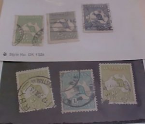 AUSTRALIA STAMP KANGAROO #1,3,4,5,5C,11 cat.$107.00  USED