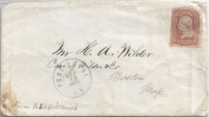 USS Norwick (Steamer), Port Royal, SC to Boston, Ma 1862 (N7167)