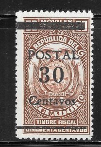 Ecuador Scott 416 Unused LHOG - 1943 30 Centavos Surcharge - SCV $1.00