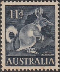 Australia 1961 Sc#323 11d Blue Rabbit Bandicoot MNH-VF-XF.