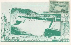 1009 3c GRAND COULEE DAM - Velvatone Maximum Card