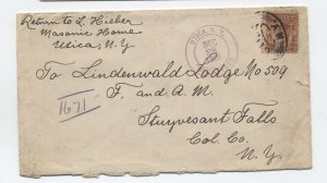 1905 Utica NY registered cover 10ct 1902 issue doane backstamp [h.4841]