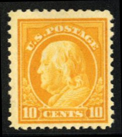 United States, 1910-30 #510 Cat$15, 1917 10c orange yellow, lightly hinged