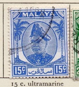 Malaya Selangor 1949-52 Early Issue Fine Used 15c. 205497