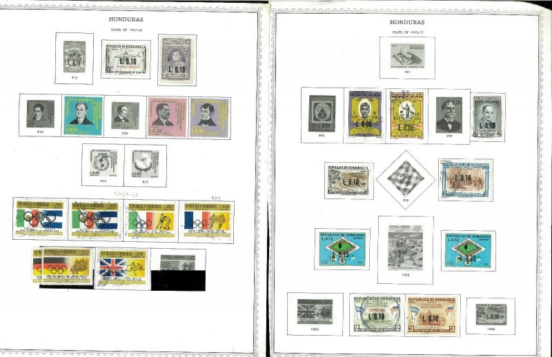 Honduras 1961-1988 M & U Hinged & in Mounts on a Variety of Remaindered Pages