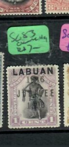 LABUAN  (PP2312B)1896 JUBILEE 1C SG83 CREASE   MOG  ANTIQUE OVER 100 YEARS OLD 