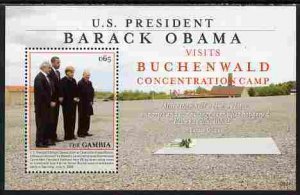 GAMBIA - 2009 - Obama visits Buchenwald - Perf Souv Sheet - MNH - Private Issue