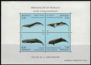 ZAYIX 1993 Monaco 1853 MNH souvenir sht Marine Life Cetaceans Whales 071522SM05M