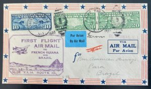 1930 St Thomas Virgin Islands First Flight Airmail Cover To Para Brazil 47 Flown