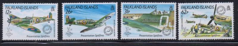 Falkland Islands Sc 515-8 1990 Spitfire airplanes stamp set mint NH