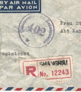 1947 China Inflation Cover, $2,300 European Airmail Rate in effect only 11 Days