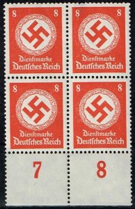 Germany 1934,Sc.#O84 MNH block of 4 Eagle on a base. cv.€36