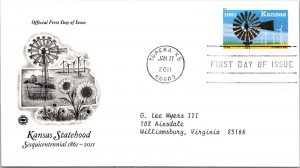 FDC 2011 SC #4492 Postal Soc Commemorative - Topeka KS - Single - J3071