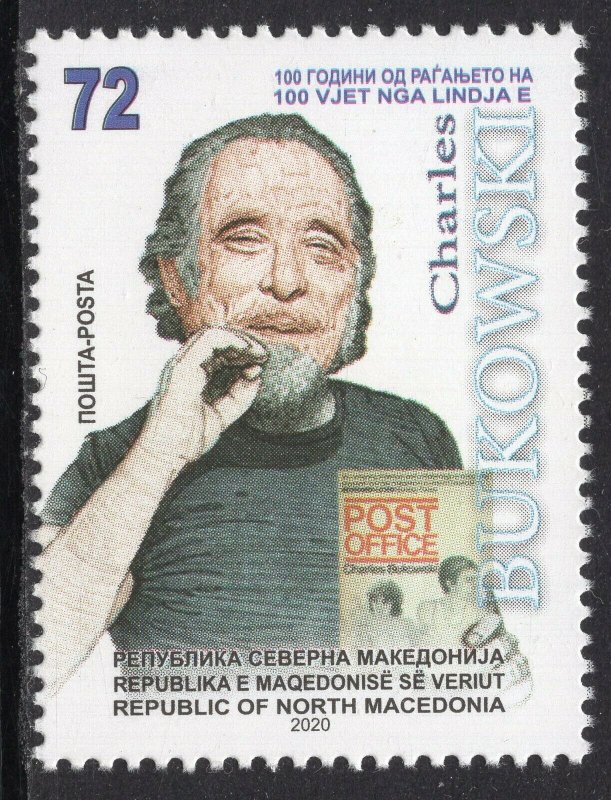 399 - NORTH MACEDONIA 2020 - Charles Bukowski - Writer - MNH Set