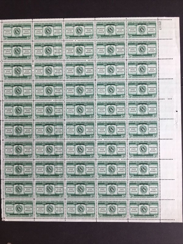 1955 sheet, Michigan State - Penn State, Land Grant Colleges Sc# 1065