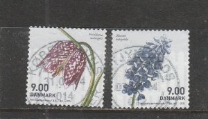Denmark  Scott#  1669-1670  Used  (2014 Flowers)