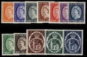 ST. VINCENT QEII SG189-200, 1955-63 complete set, NH MINT. Cat £32.