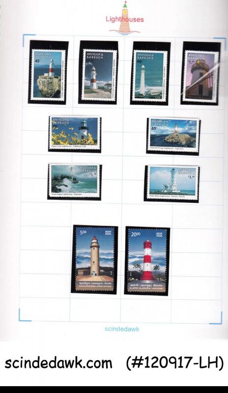 COLLECTION of LIGHTHOUSE Stamps and Covers from Different Countries in a FOLDER