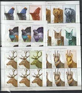 ROMANIA 2019 STAMPS PROTECTED ANIMALS FAUNA MOUNTAINS POSTAL HISTORY SHEETS