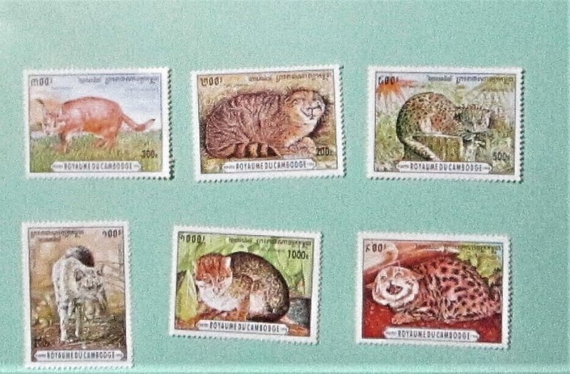 Cambodia - 1491-96, MNH Set. Wild Cats. SCV - $6.25