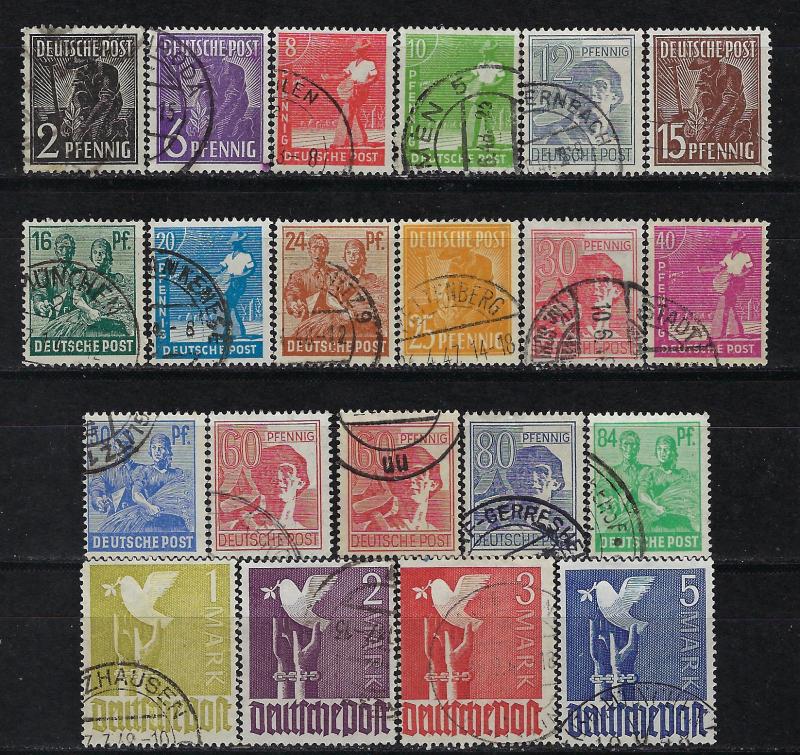 Germany AM Post Scott # 557 - 577, used, cpl. set, incl. # 571a