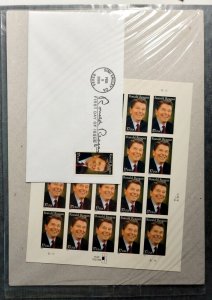 Scottt #3897 Ronald Reagan Sheet of 20 Stamps & FDC - Sealed